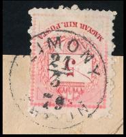 1879 Helyi ajánlott távirat 3kr + 5kr bérmentesítéssel, a vízjel nélküli korszakból csak ez az egyet...