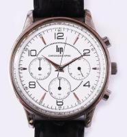 LIP Chronographe karóra, kvarc, bőr szíjjal, d: 4 cm