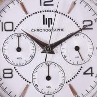 LIP Chronographe karóra, kvarc, bőr szíjjal, d: 4 cm