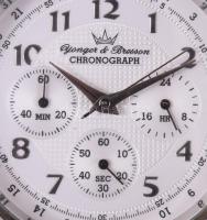 Yonger &amp; Bresson Chronograph karóra, kvarc, bőr szíjjal, d: 4 cm