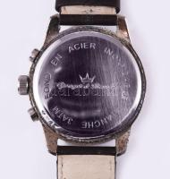 Yonger &amp; Bresson Chronograph karóra, kvarc, bőr szíjjal, d: 4 cm