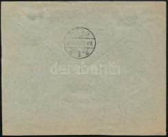 1900 Távolsági ajánlott levél elfogazott Feketeszámú 12kr + Turul 1f és 10f vegyes bérmentesítéssel....