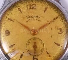 Rodams 15 köves svájci karóra, mechanikus, nem működik, sérült üveggel, d: 4 cm
