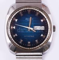 Aviatic Automatique automata karóra, fém szíjjal, működik, karcos, 35x35mm