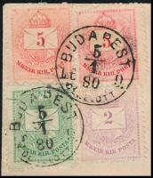 1880 Szép ajánlott távolsági levél 3 színű bérmentesítéssel. RRRR! / Registered domestic cover "...