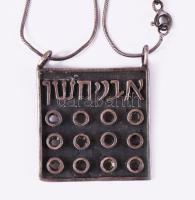 Ezüst (Ag) lánc feliratos medállal, jelzett, nettó 10,8g