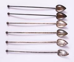 Raimond Sterlng ezüst (Ag) teaszívószál szett, 6 darab, jelzett, h: 19,5 cm, nettó 38g