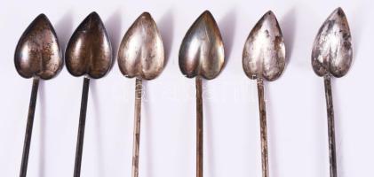 Raimond Sterlng ezüst (Ag) teaszívószál szett, 6 darab, jelzett, h: 19,5 cm, nettó 38g