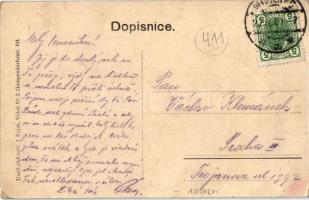 1907 Wien, Vienna, Bécs; Schönbrunn / Prinasím pozdrav z Vídne / royal castle park. Art Nouveau mont...
