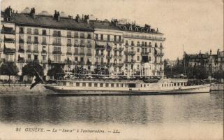 Geneva quay with the steamship La Suisse