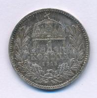 1915KB 1K Ag "Ferenc József" T:XF-VF, patina Adamo K5.1