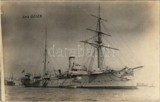 SMS GEIER, Kaiserliche Marine / German Imperial Navy, unprotected cruiser of the Bussard class. Sébah &amp; Joaillier (Constantinople) photo
