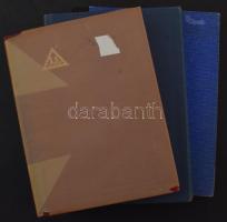 3 db közepes berakó benne magyar és külföldi bélyegek vegyesen, sok üres oldal