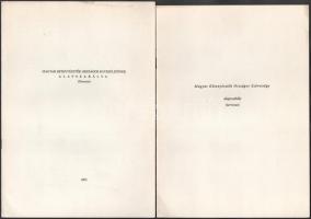 Kutyakiállítással, ebtenyésztéssel kapcsolatos vegyes kiadványok és papírok: Magyar Ebtenyésztők Országos Szövetsége alapszabály (tervezet), Komondor Fajtaszakosztály körlevél, stb.
