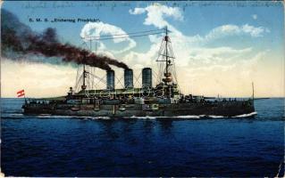 1915 SMS Erzherzog Friedrich K.u.K. Kriegsmarine / SMS Erzherzog Friedrich az Osztrák-Magyar Haditengerészet pre-dreadnought (Linienschiffe) csatahajója / Austro-Hungarian Navy pre-dreadnought battleship. G. Costalunga, Pola 1914/15. M. Schulz + "K.u.K. Divisionstelefonabteilung No. 47." (EK)