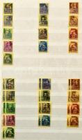 1945-1946 Inflációs bélyegek több példányos készlete 30 lapos A/4 + 8 lapos A/4 berakóban, benne néh...