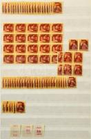1945-1946 Inflációs bélyegek több példányos készlete 30 lapos A/4 + 8 lapos A/4 berakóban, benne néh...