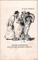 Rakousko doketasovalo! První den Ceské Republiky 28. Ríjna 1918. Ad. Petrícek "Ketasové" / Judaica art postcard s: Ad. Petrícek (fl)
