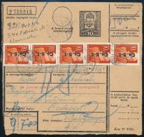 1946 (7. díjszabás) Csomagszállító ötöscsíkkal bérmentesítve "SZIGETVÁR" - Budapest