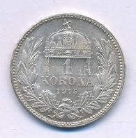 1915KB 1K Ag "Ferenc József" T:XF, kis patina Adamo K5.1