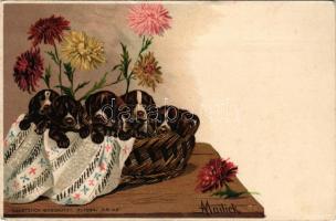 Dogs. "ERIKA" Nr. 1054. litho s: Mailick (EK)