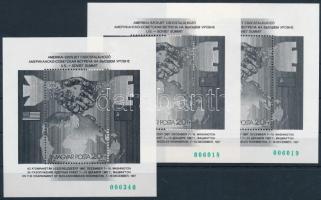 1987 Csúcstalálkozó 3 db feketenyomat blokk zöld sorszámmal (24.000)