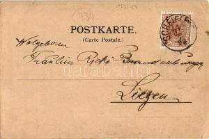 1898 Bicyclanthropos curvatus / Bicycle humour art postcard. Druck von Friedrich Jasper, Verlag von ...