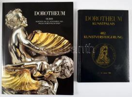 1986 Dorotheum Kunstpalais 482. Kunstersteigerung + 2001 Dorotheum Silber Auktion. Kiadói papírkötés, jó állapotban.