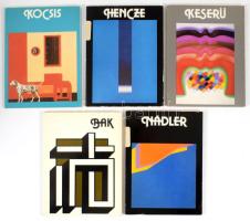 5 db művészeti füzet: Nádler, Hencze, Bak, Kocsis, Keserü. Bp., Képzőművészeti Kiadó. Kiadói papírkötés, jó állapotban.