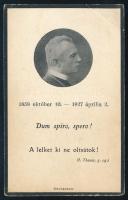 1927 Prohászka Ottokár halála alkalmából kiadott kis emléklap, törésnyommal