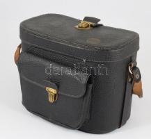 Bőr fényklépezőgép? tartótok, kopással, 27x19 cm