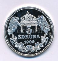 DN "Királyi koronák / 1909. 5K - II. Ferdinánd" Ag emlékérem (20g/0.333/38,61mm) T:PP pici...