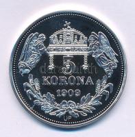 DN "Királyi koronák / 1909. 5K - Ferenc József" Ag emlékérem (20g/0.999/38,61mm) T:PP kis ...