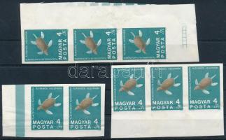 1969 8 db Földtani intézet 4Ft vágott bélyeg fekete színnyomat nélkül, harmadosztályú minőségben (320.000) (betapadásnyomok, sérülések, hajtottak / gum disturbances, damages, folded)