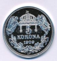 DN "Királyi koronák / 1909. 5K - IV. Károly" Ag emlékérem tanúsítvánnyal (20g/0.999/38,61m...