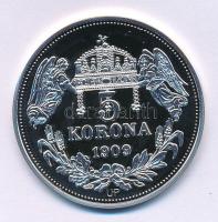 DN "Királyi koronák / 1909. 5K - II. Lipót" Ag emlékérem tanúsítvánnyal (20g/0.999/38,61mm...