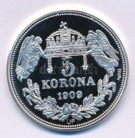 DN "Királyi koronák / 1909. 5K - II. István" Ag emlékérem (20g/0.333/38,61mm) T:PP pici pa...