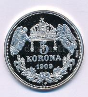 DN "Királyi koronák / 1909. 5K - I. János" Ag emlékérem (20g/0.333/38,61mm) T:PP