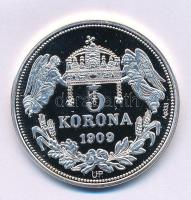 DN "Királyi koronák / 1909. 5K - Albert" Ag emlékérem tanúsítvánnyal (20g/0.333/38,61mm) T...