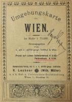 Umgebungkarte von Wien, 1:75 000, kiadja: R. Lechner, vászontérkép, 60×52 cm
