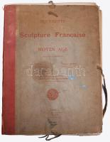 Paul Vitry - Gaston Briére: Documents de sculpture française du Moyen-Age. Paris,én,Ateliers Photomechaniques D.-A. Longuet. Gazdag képanyaggal, nagyrészt fekete-fehér, kisebb részben színes táblákkal illusztrált. Korabeli félvászon-mappa, átnézésre, rendezésre szorul, feltehetőleg hiányos, kopott, foltos borítóval, sérült gerinccel, 41x31x3,5 cm