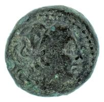 Makedónia Kr.e. 336-323 / III. Alexandrosz (Nagy Sándor) / bronz érme (3,30g) T:VF / Macedonia 336-323 BC / Alexander bronze coin. Heracles right wearing lion-skin headdress (3,30g) C:VF