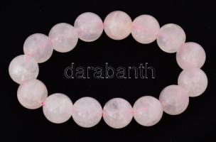 Rózsakvarc karkötő kb 15 mm-es, nagy gömbös.