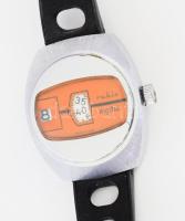 Ruhla karóra, sérült szíjjal, nem működik, kvarc, karcos, 4x3,5 cm