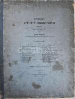 Julius Raschdorff: Abbildungen Deutscher Schmiedewerke. Heft I-VI. Berlin, 1878, Ernst &amp; Korn, 3 sztl. lev.+8x6 (48) t.+ 1 sztl. lev. Német nyelven. Fekete-fehér képtáblákkal. Kiadói félvászon-mappában, kopott, foltos mappával, a mappa gerince sérült, hiányzik, a mappa ketté vált, a hátsó táblán a papírborítás sérült, néhány lapszélen kis szakadásokkal, 53x38 cm
