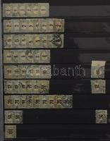 1903-1953 Portó bélyegek készlete 16 lapos A/4 berakó 13 lapján + 1 berakólapon rendezve + 2 pergamen zacskóban rendezetlenül