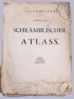 1800 Schraembl, Franz Anton: Allgemeiner Grosser Schämblischer Atlass. Wien, 1800, Joseph Philipp Schalbacher, 6 sztl. lev.+22 t. Sérült, megviselt állapotban, foltos, közte penészes lapokkal is! Restaurálásra szorul! Lapok összehajtva: 54x39 cm