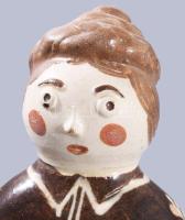 Kántor Sándor Karcag feliratos nőalakos butella, hátoldalán a készítő nevét is magába foglaló hosszú...