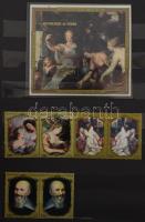 Vegyes európai, tengerentúl bélyegek sok sorral, postatisztákkal nagyrészt A/4 berakókban + 1 db üre...