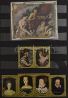 Vegyes európai, tengerentúl bélyegek sok sorral, postatisztákkal nagyrészt A/4 berakókban + 1 db üre...